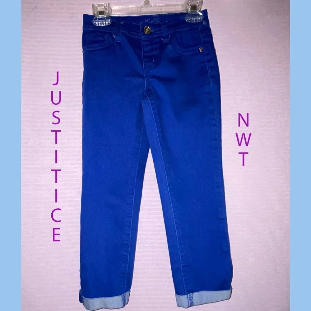 NWT Girls Blue Jeans Justice Size 10S Stretch Extremely Comfortable